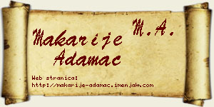 Makarije Adamac vizit kartica
